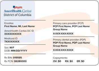 AmeriHealth Caritas District of Columbia Member ID Card